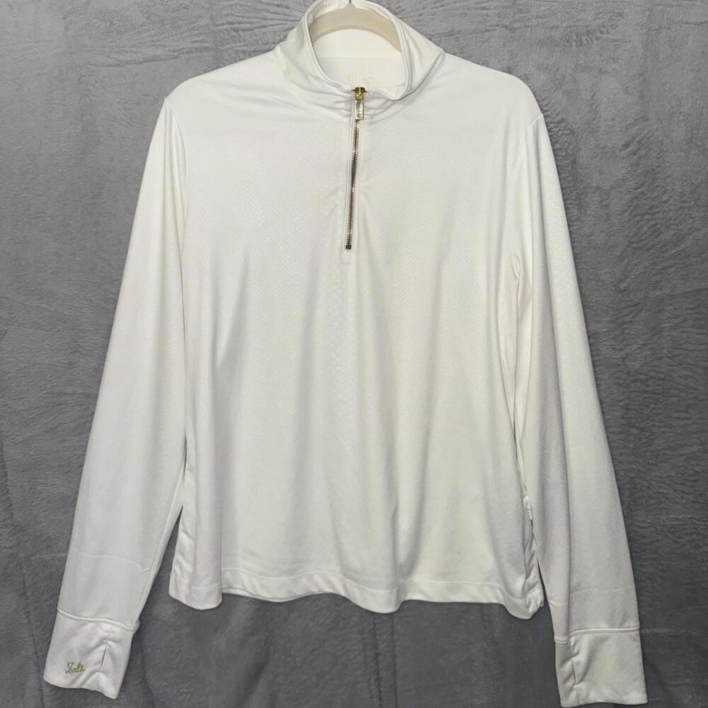 XXL Women’s Off White Gold Embroidered Long Sleeve NFL NY Jets Top